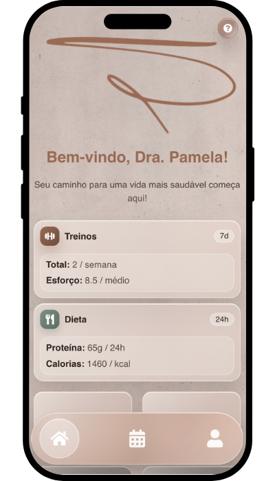 Mockup do aplicativo da Dra. Pamela Casagrande